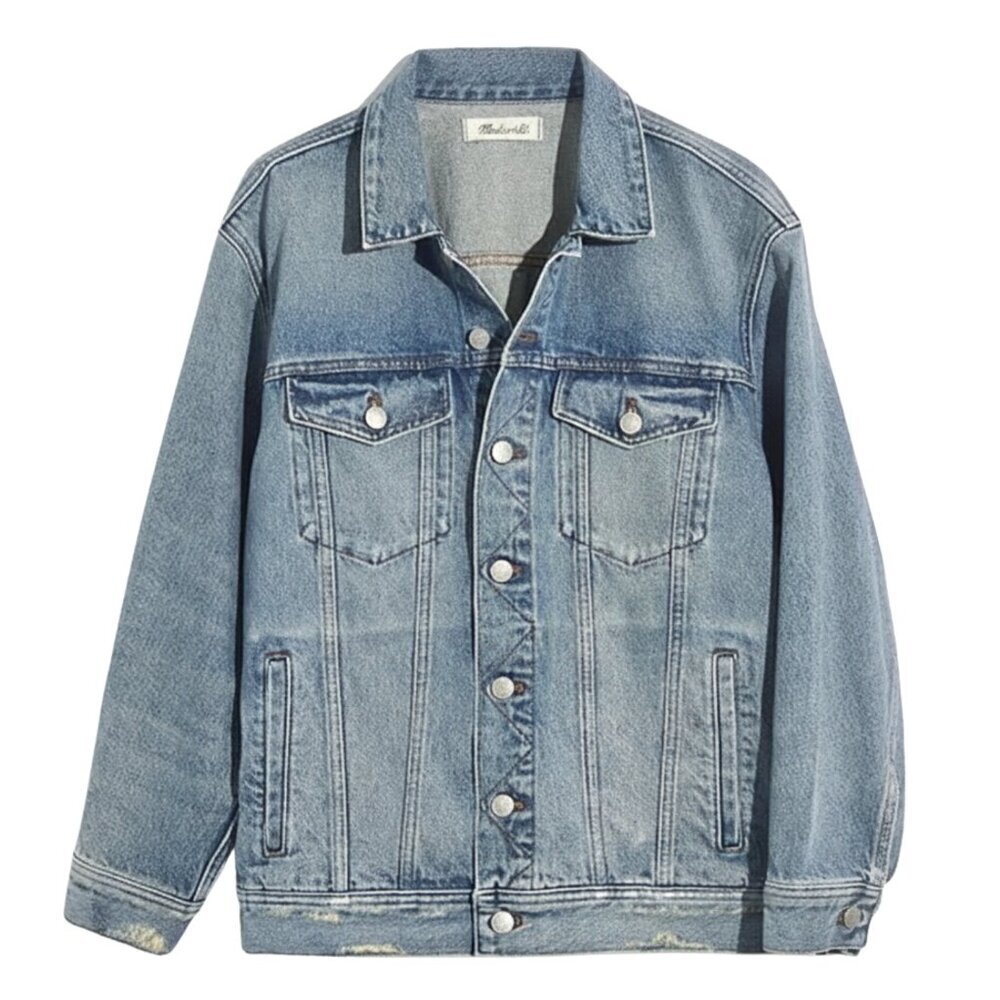 NEW Madewell The Oversized Trucker Jean Jacket in Akenside Wash Sz. XS